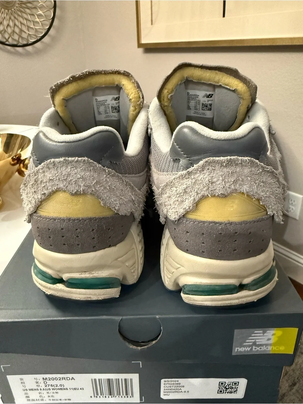 New Balance Grey Men's Distressed Retro Sneakers